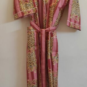 Dust Pink Tiger Cotton Kimono