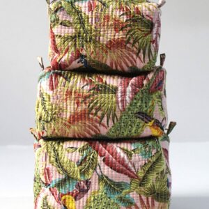 Tropical Paradise Cotton Quilted Makeup Bag/Cosmetic Bag