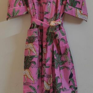 Jungle Pink Cotton Kimono