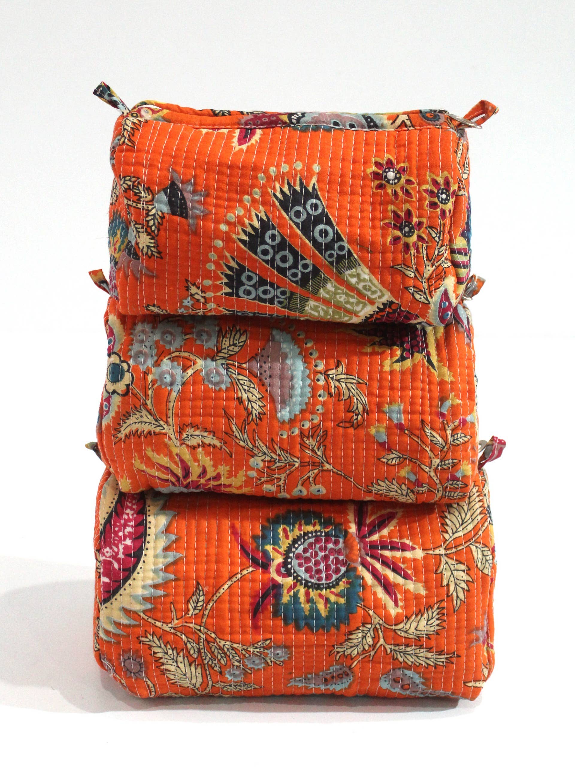 Sunset Bloom Cotton Travel/ Makeup Bag/Cosmetic Bag