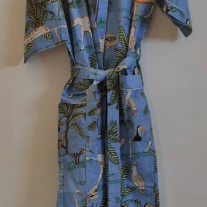 Blue Safari Cotton Kimono