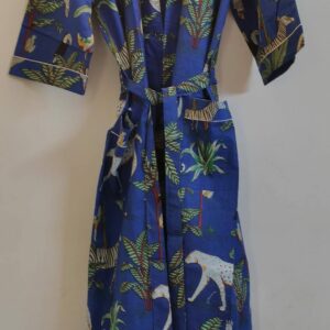 Jungle Blue Cotton Kimono